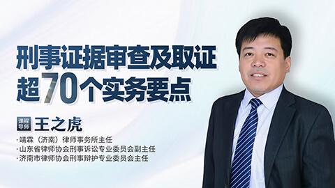 王之虎：刑事证据审查及取证超70个实务要点